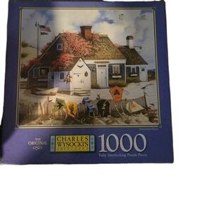 Vtg Charles Wysocki's Americana 1000 PC Puzzle 1997 Nantucket Flyers Sealed